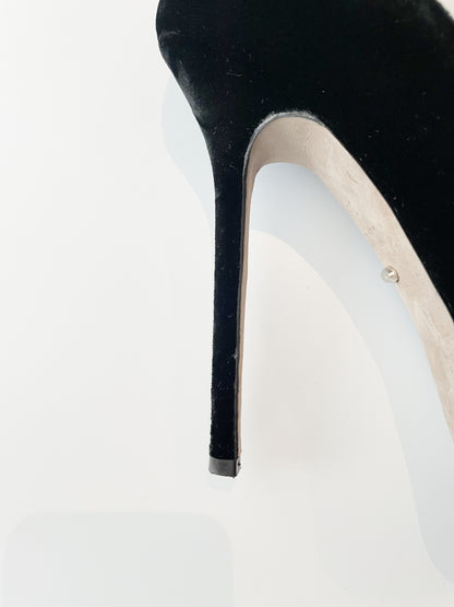 Sergio Rossi Black Velvet Heels UK 5 image 4
