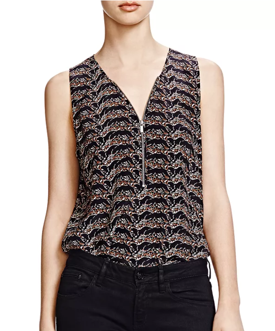 The Kooples Silk Print Jaguar Blouse S image 1