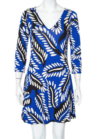 Diane Von Furstenberg Silk Print Dress UK 8 image 1