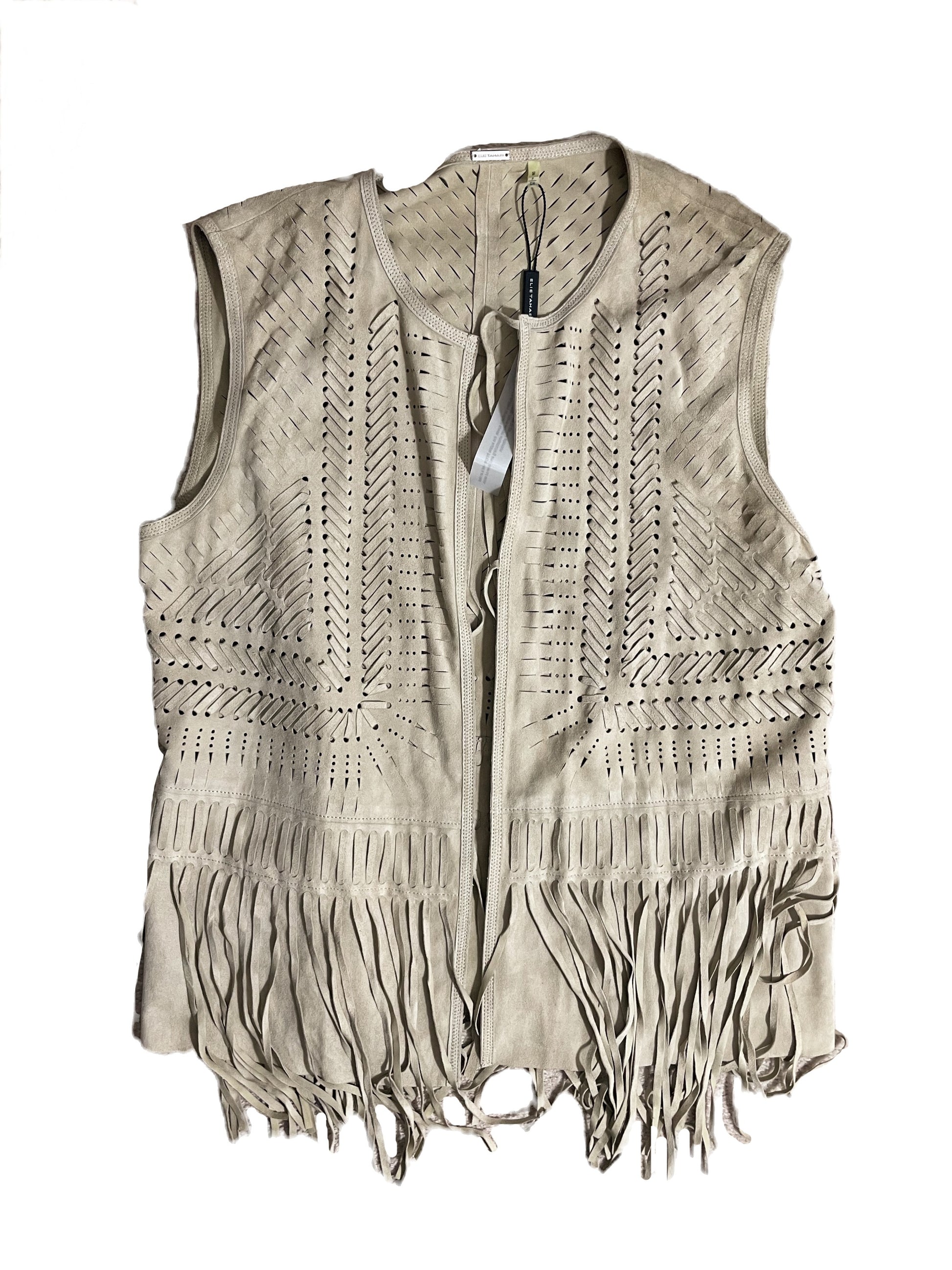 New With Tags Elie Tahari Suede Waistcoat S image 0