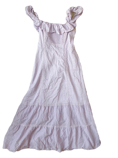 Reformation Tide Lace-Trimmed Ruffled Organic Cotton-Voile Midi Dress UK 10 image 2