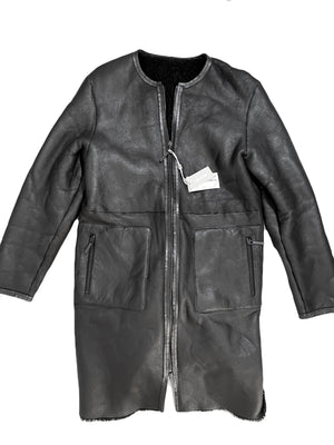 New with Tags Calvin Klein Black Shearling Coat XS