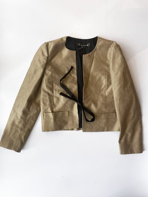 Gucci Gold Metallic Jacket UK 10