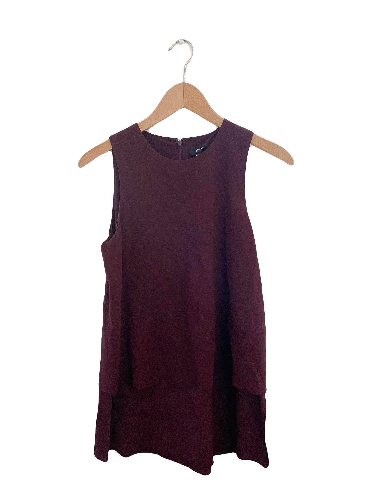 Theory Burgundy Silk Blouse S image 0