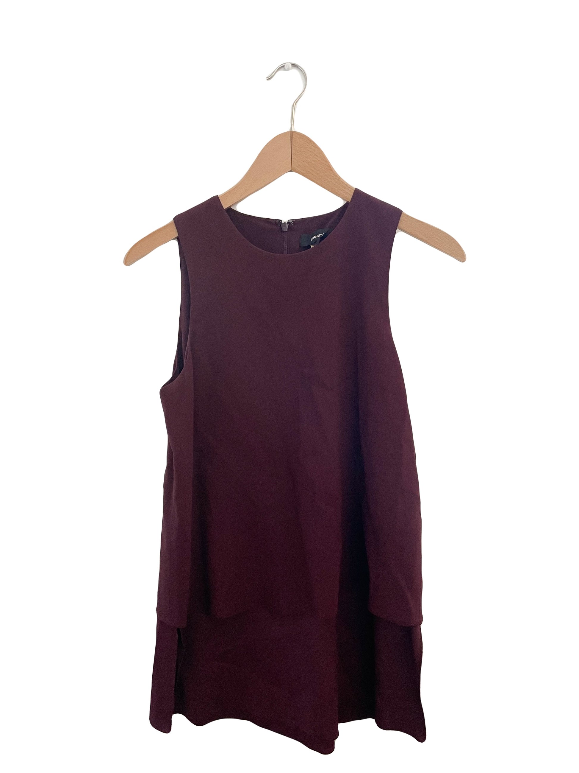 Theory Burgundy Silk Blouse S image 0