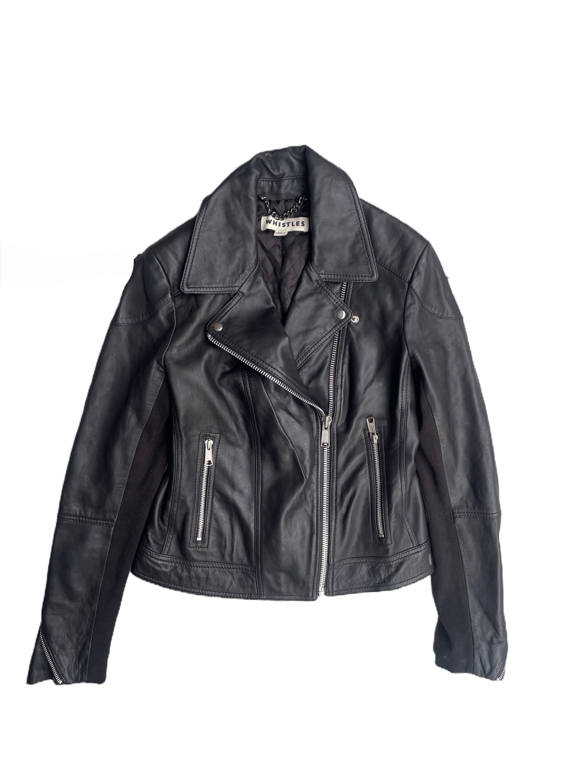 Whistles Leather Jacket UK 8 image 0