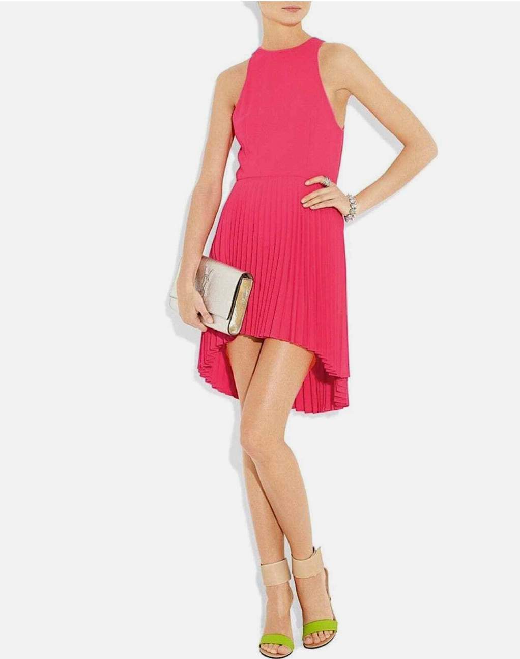 Christopher Kane Fuschia Pink Pleat Dress  UK 8 image 1
