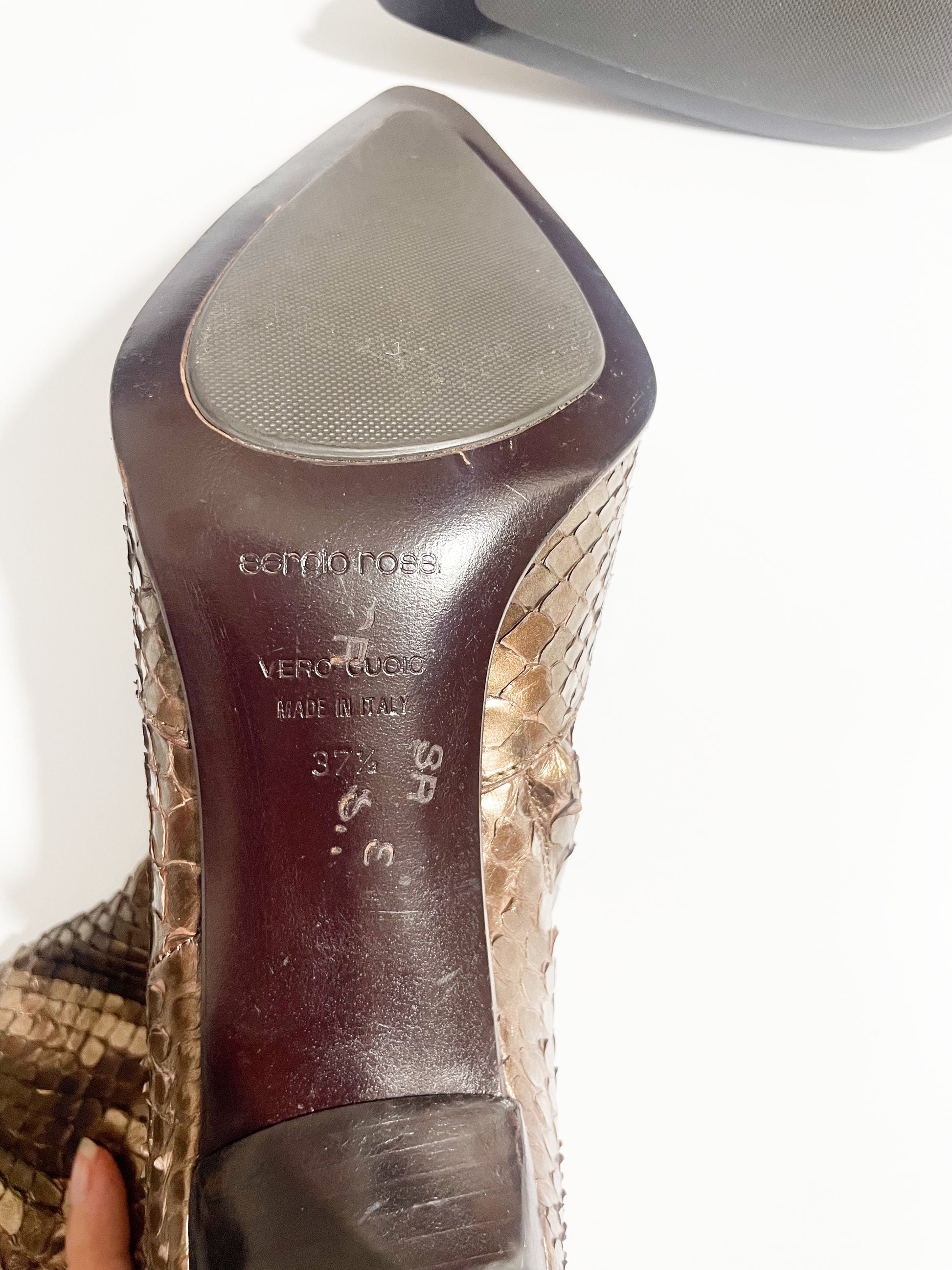 Sergio Rossi Gold Snakeskin Boots UK 4.5 image 3