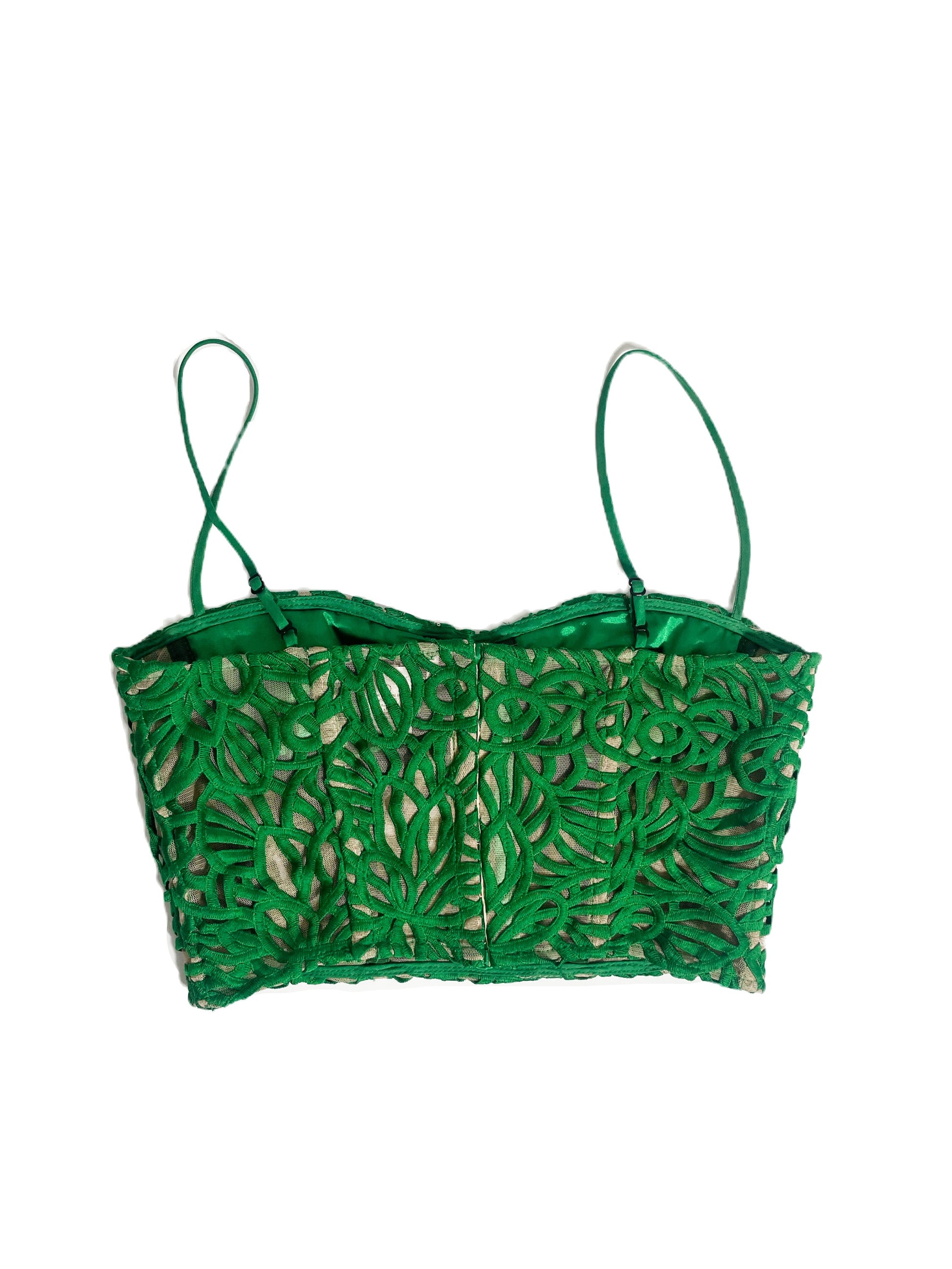 Milly New York Green Crop Top UK 8 image 1