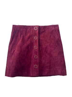 Mango Berry Suede Skirt M