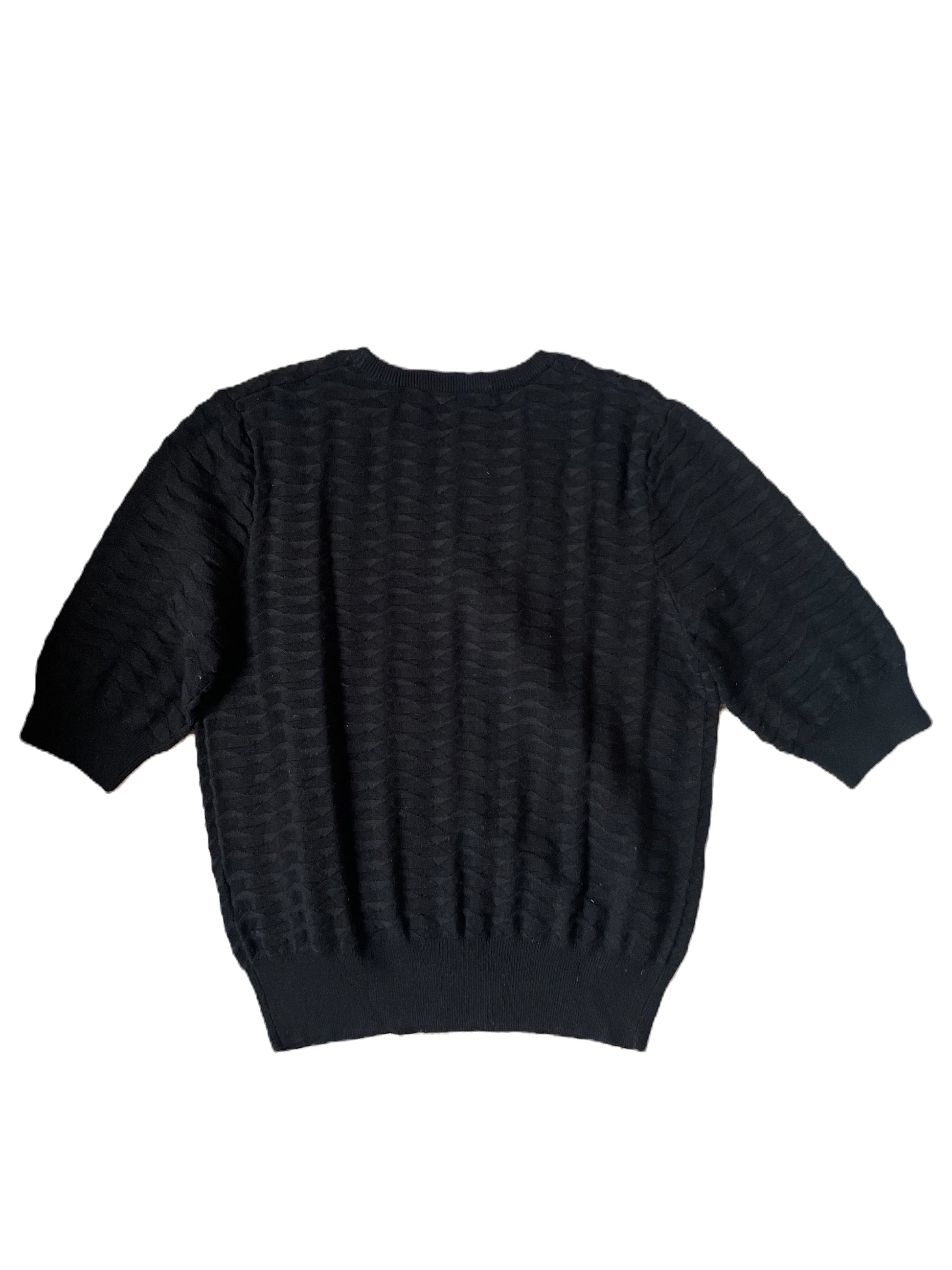 Carven Textured Black Knit Top S image 1