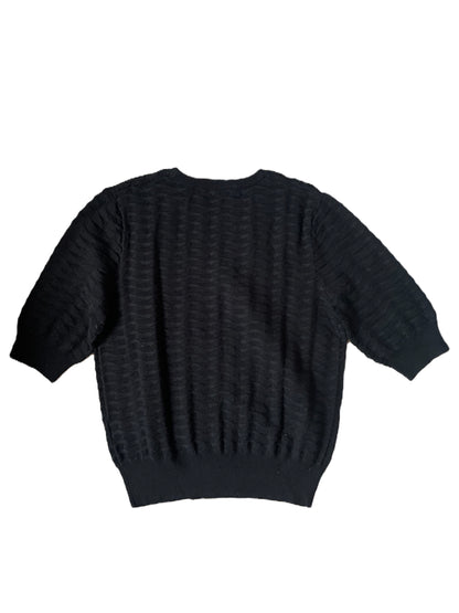 Carven Textured Black Knit Top S image 1