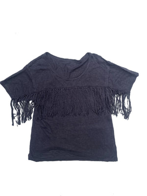 Zadig & Voltaire Grey Fringe Top XS