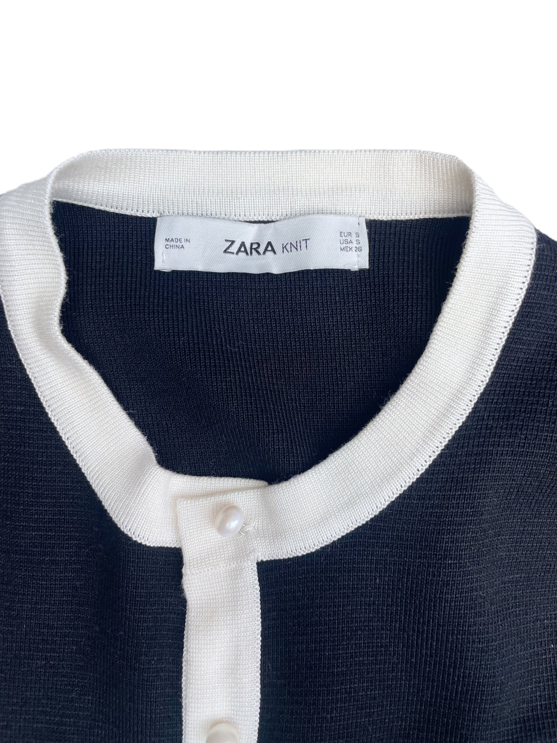 Zara Black Knit Cardigan S image 2