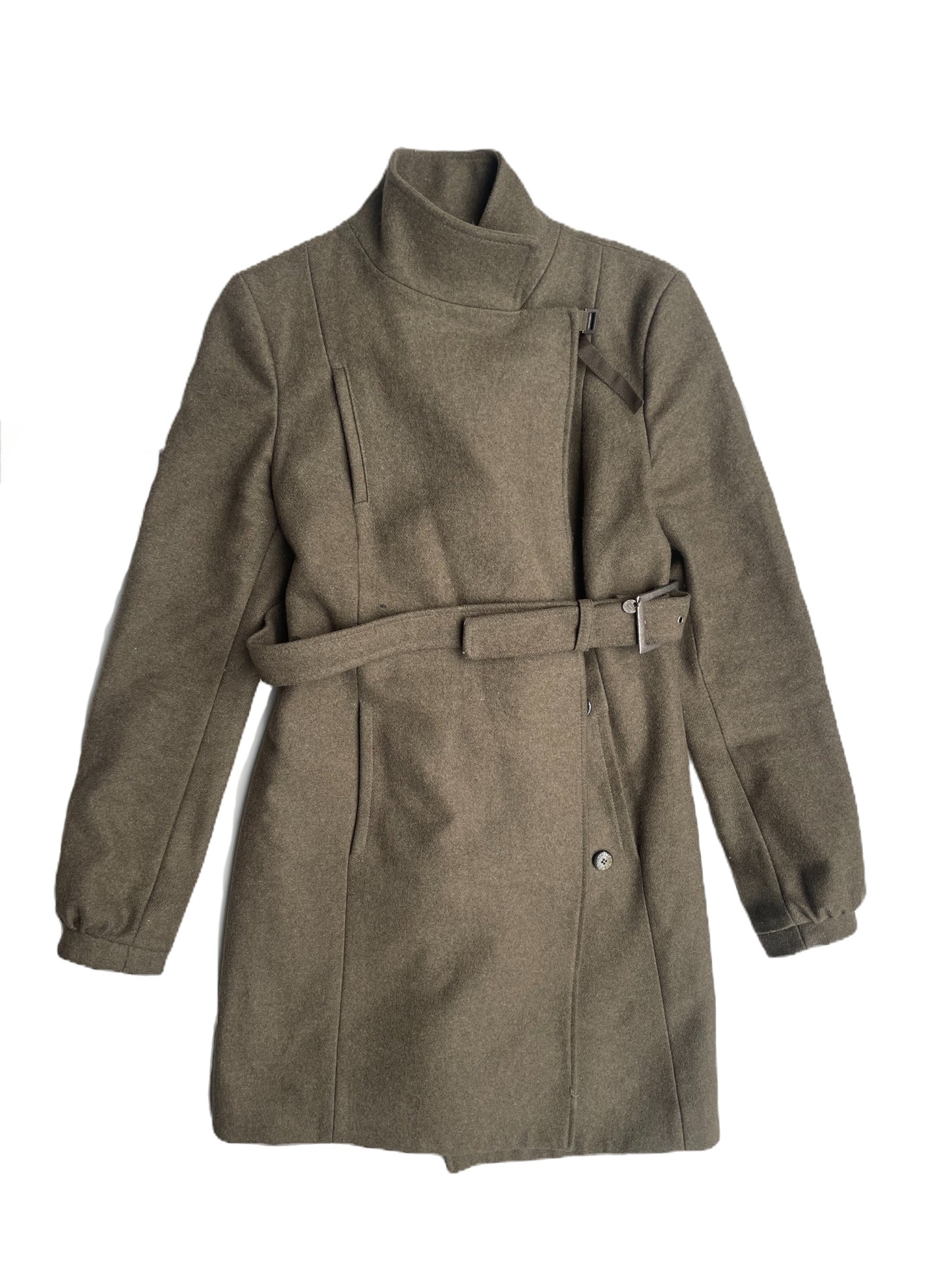 Patrizia Pepe Khaki Wool Coat UK 10 image 0