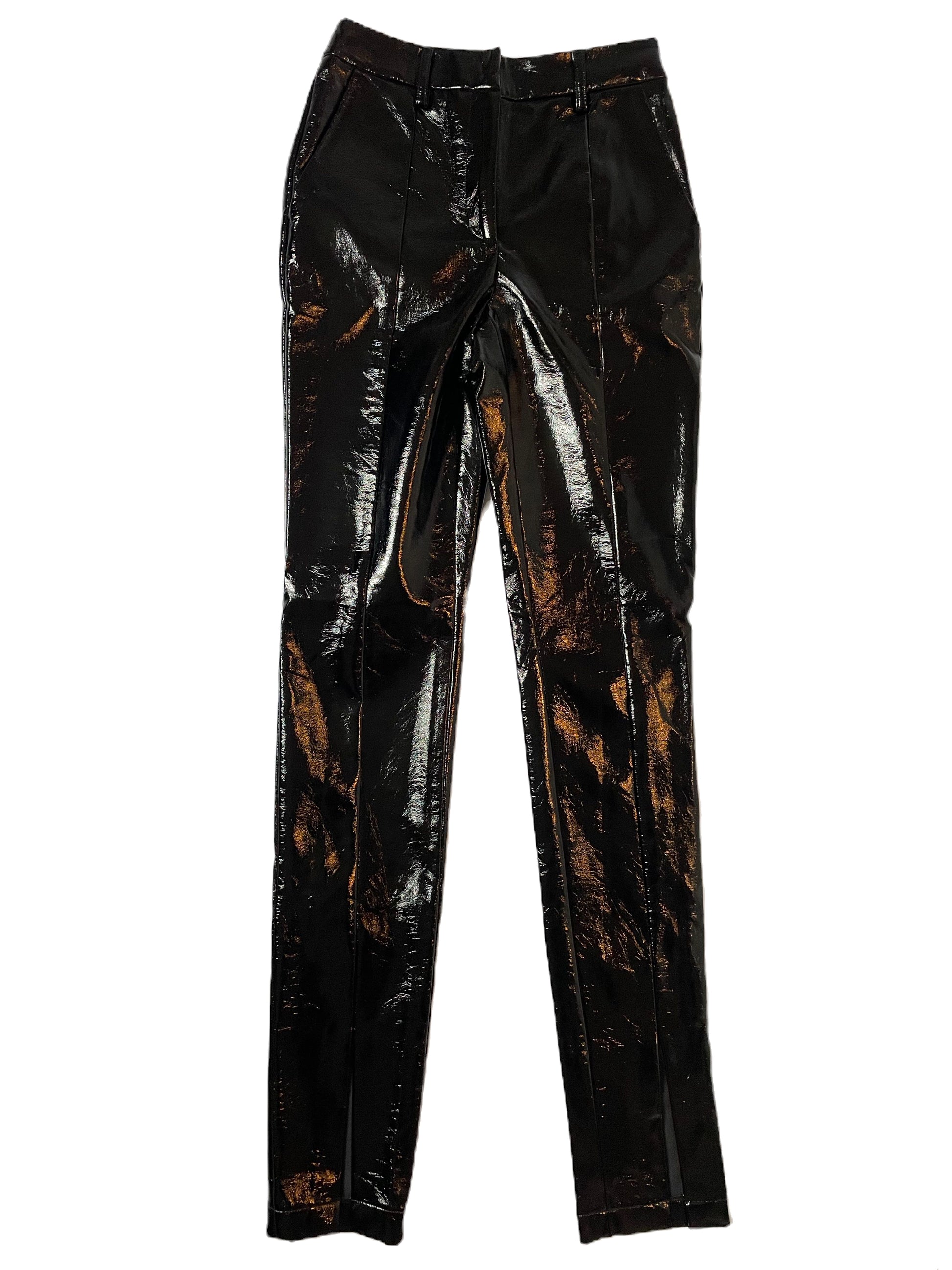 De La Vali Faux Patent Leather Trousers UK 6 image 0