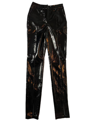 De La Vali Faux Patent Leather Trousers UK 6