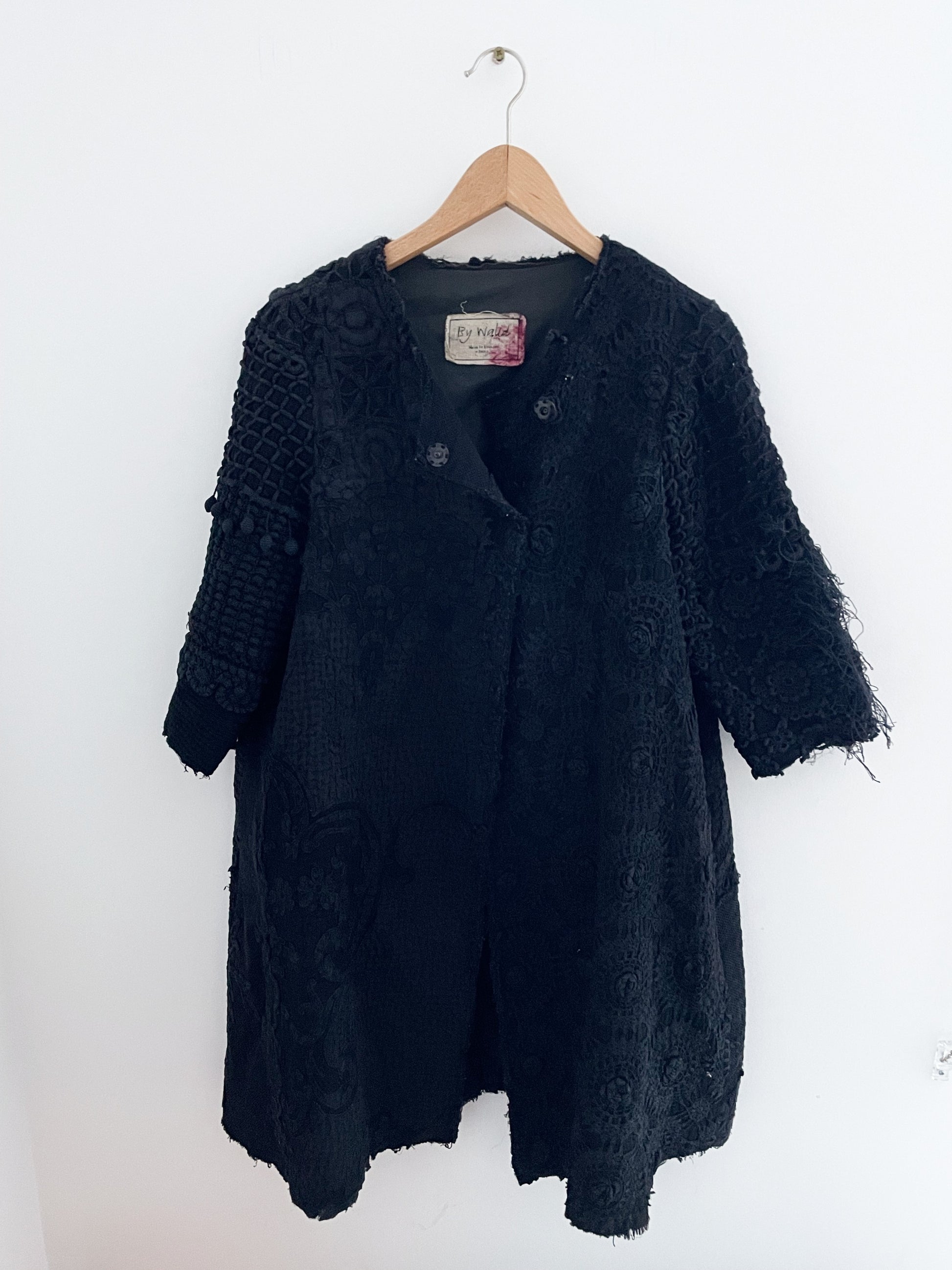 By Walid Black Embroidered Coat S image 0