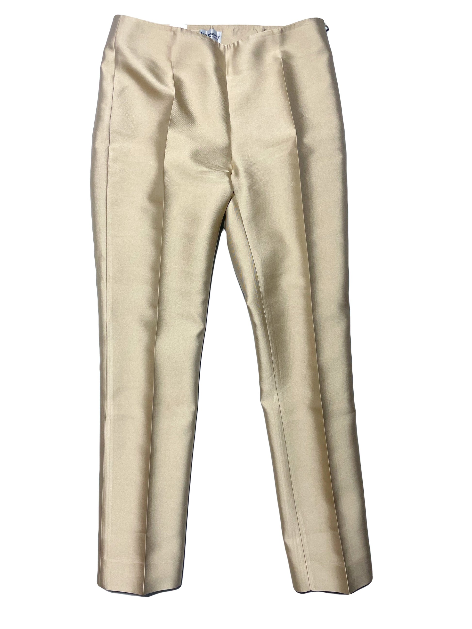 Philosphy Di Alberta Feretti Champagne Silk Trousers UK 6 image 0
