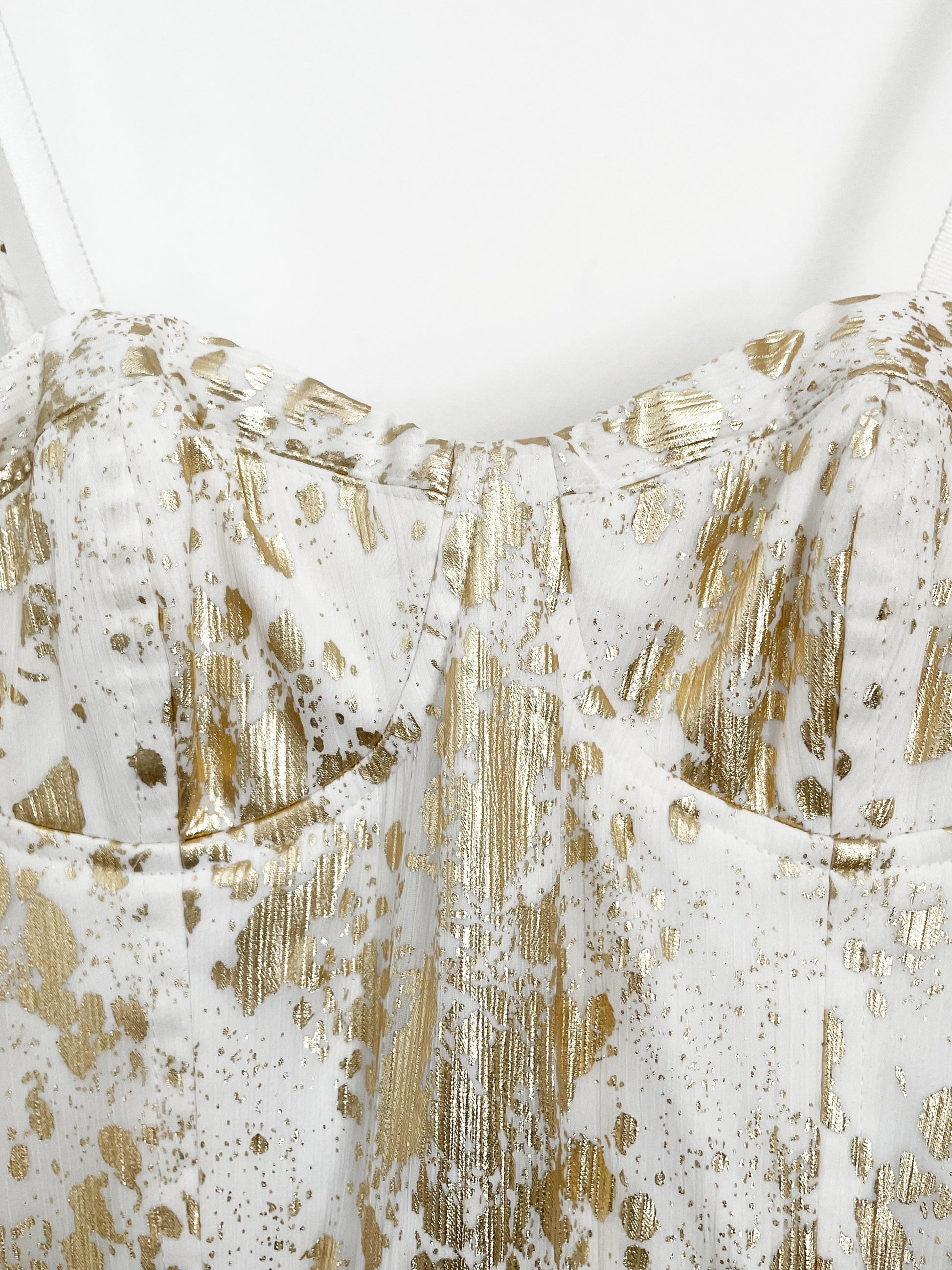 Alice + Olivia Gold Painted Dress XS image 4