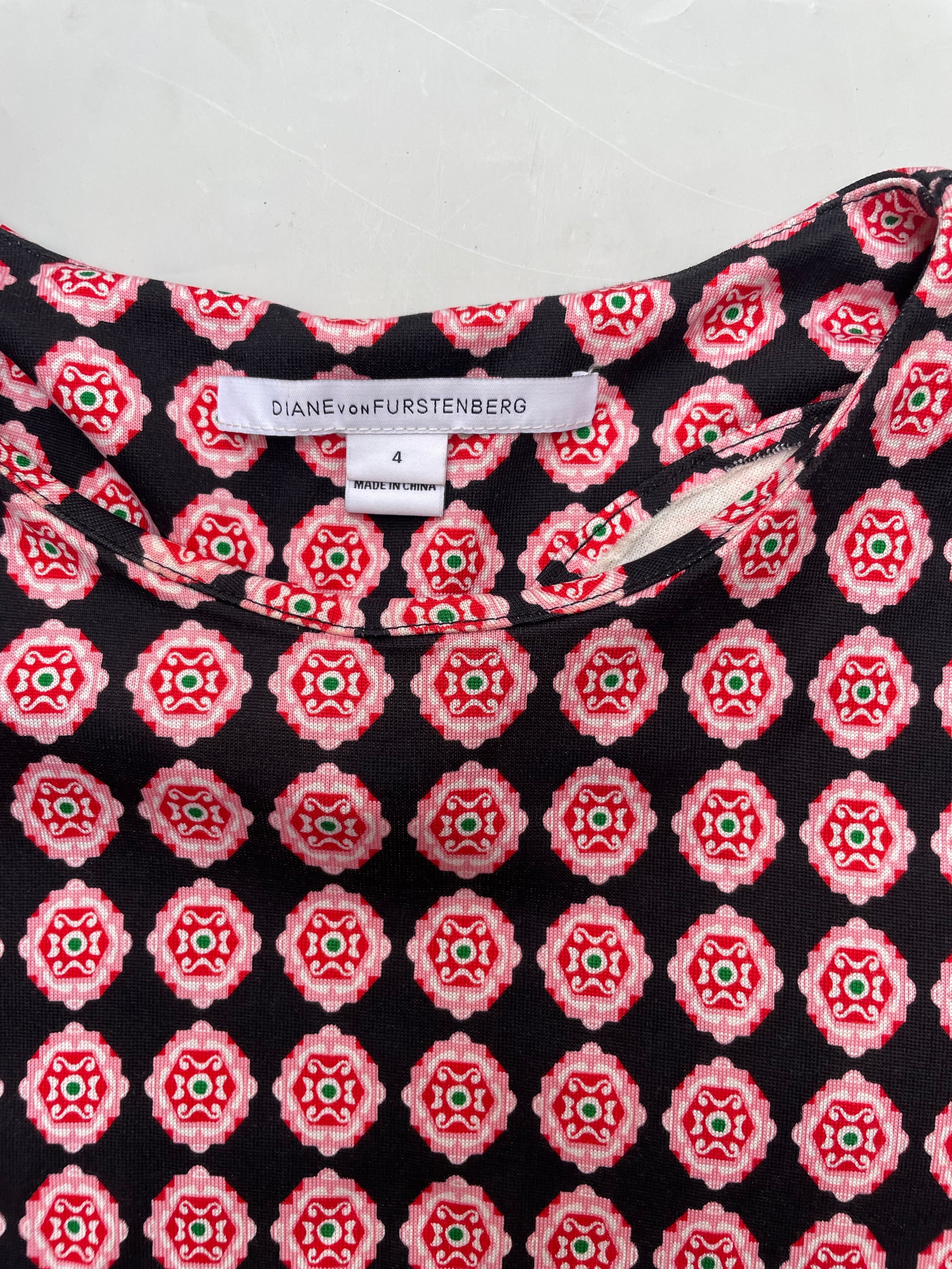 Diane Von Furstenberg Silk Print Dress UK 8 image 2