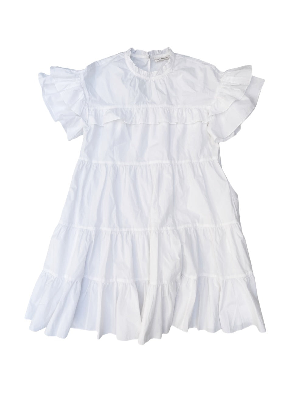 Ulla Johnson White Cotton Tiered Dress UK 6 image 0