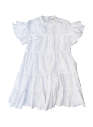 Ulla Johnson White Cotton Tiered Dress UK 6