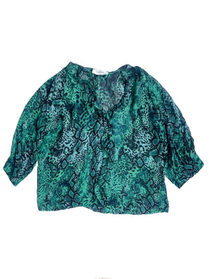 Ba&sh Green Snake Print Blouse S