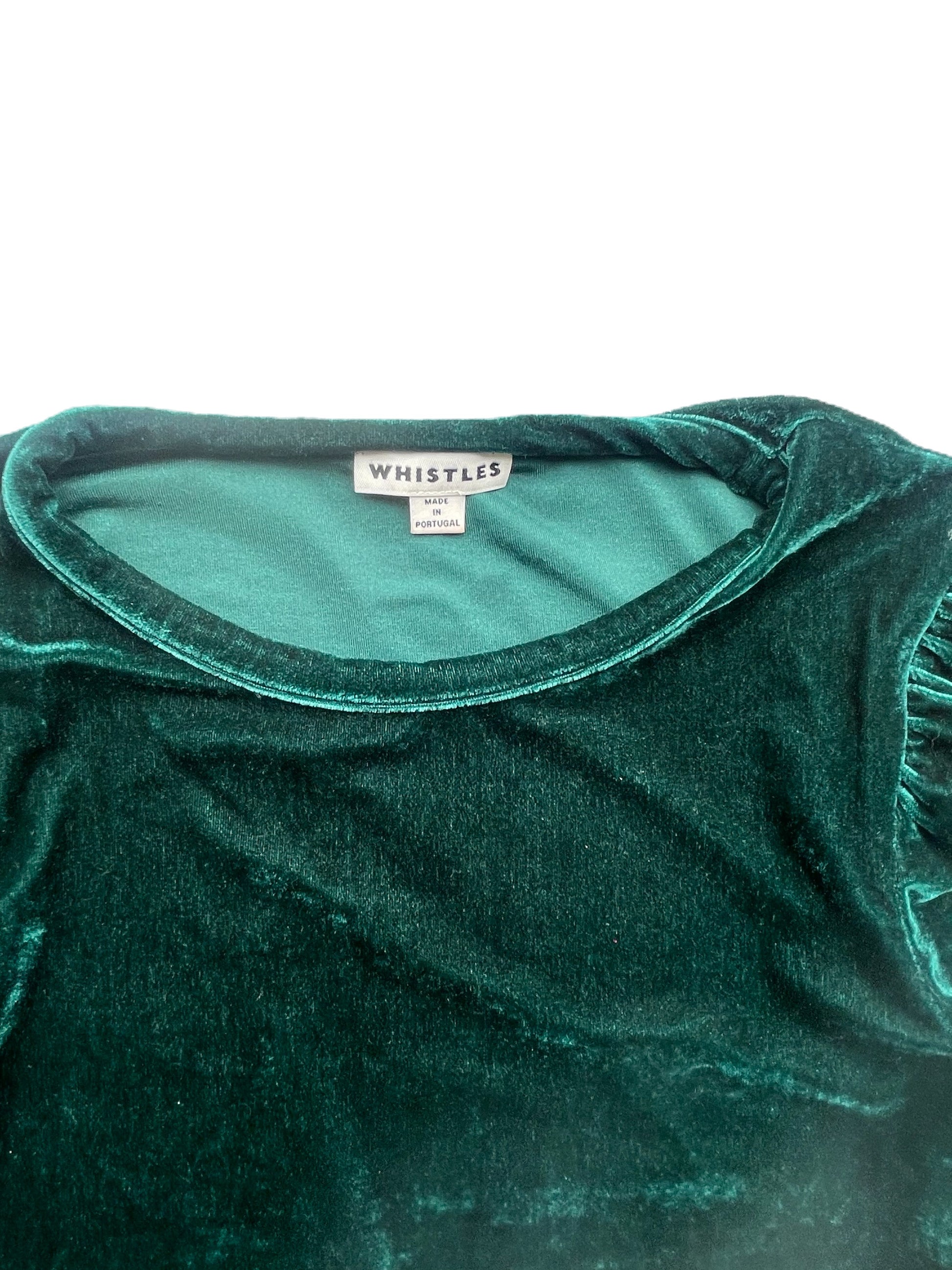 Whistles Green Velvet Top UK 8 image 3