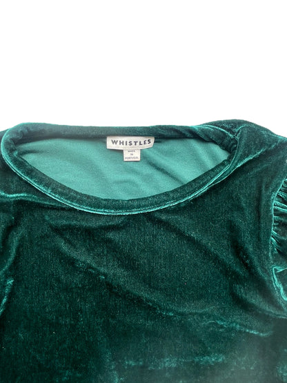 Whistles Green Velvet Top UK 8 image 3