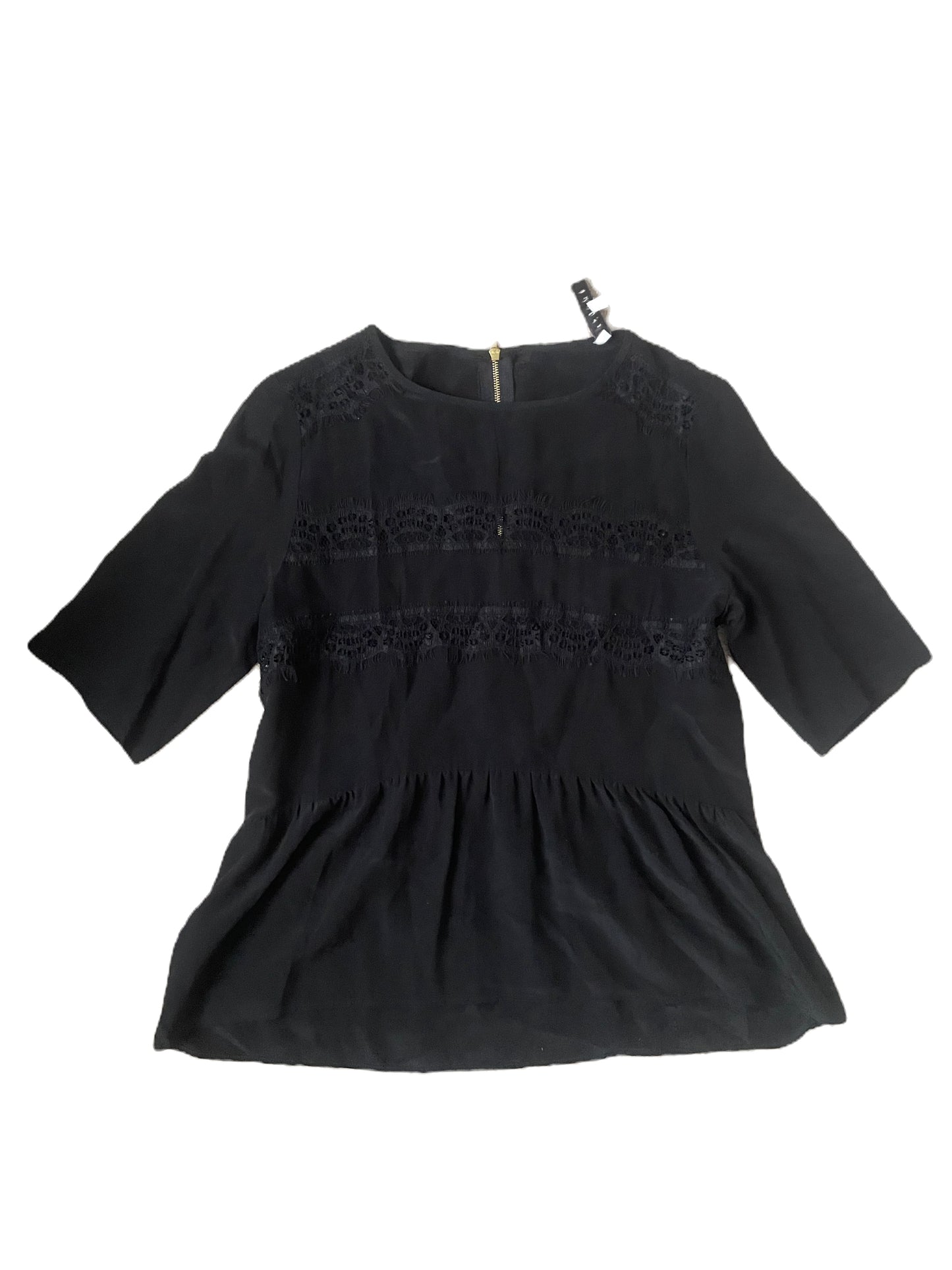 Sandro Black Silk & Lace Blouse S image 0