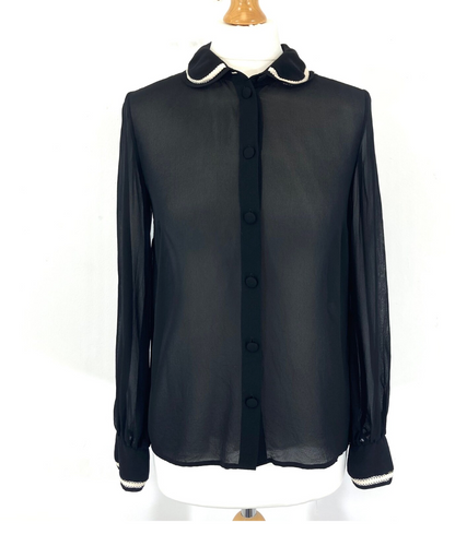 Sézane Sheer Silk Blouse UK 10 image 0