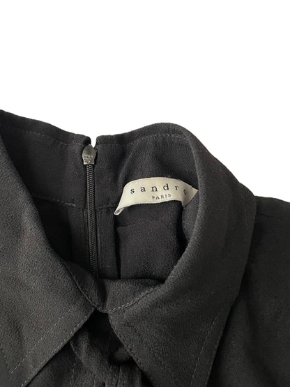 Sandro Black Crepe Dress S image 2