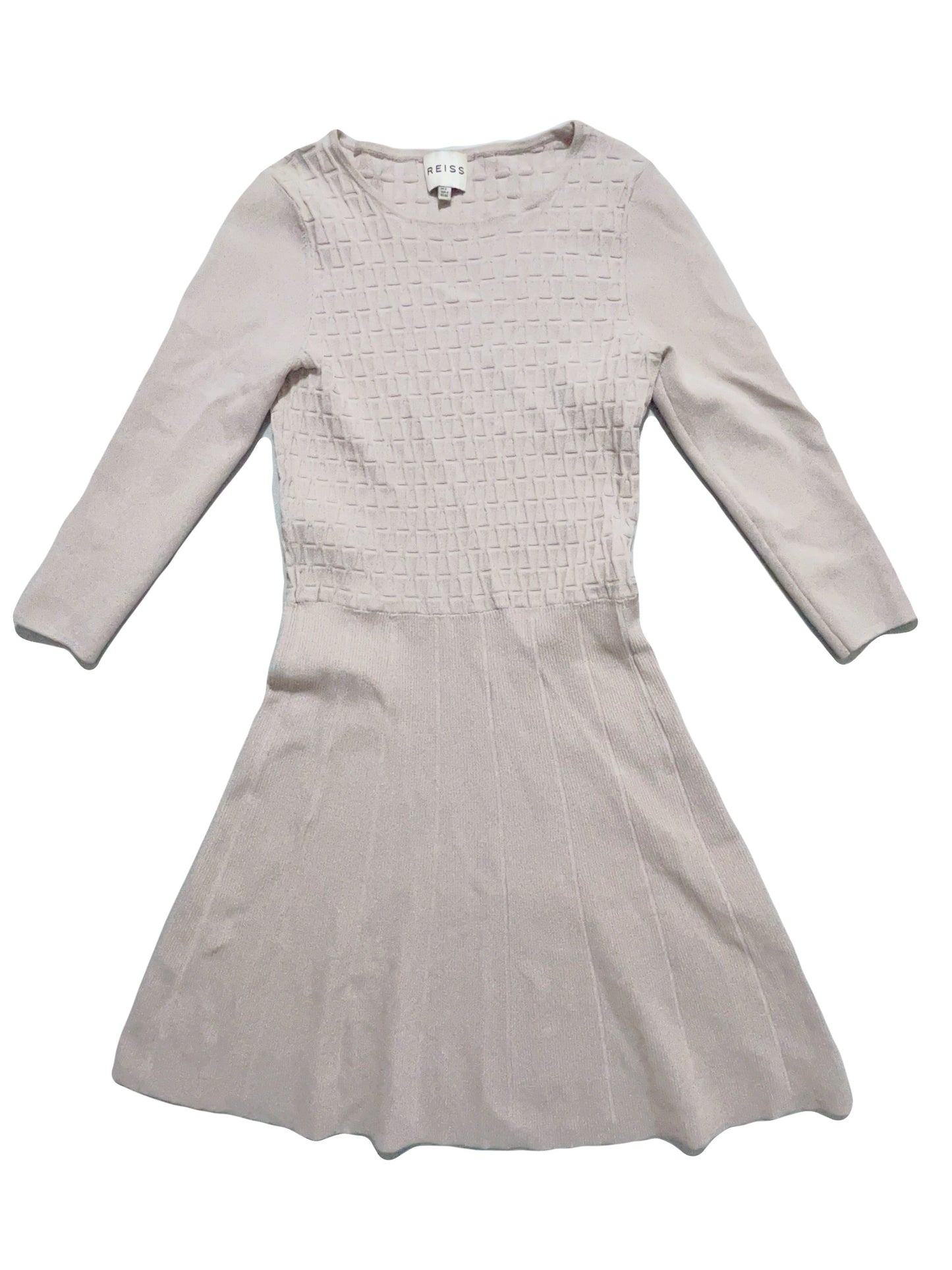 Reiss Nude Stretch Flare Dress UK 8 image 0