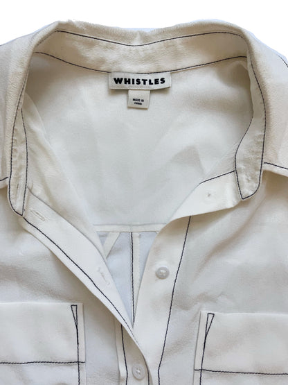 Whistles Silk Cream Blouse UK 10 image 2