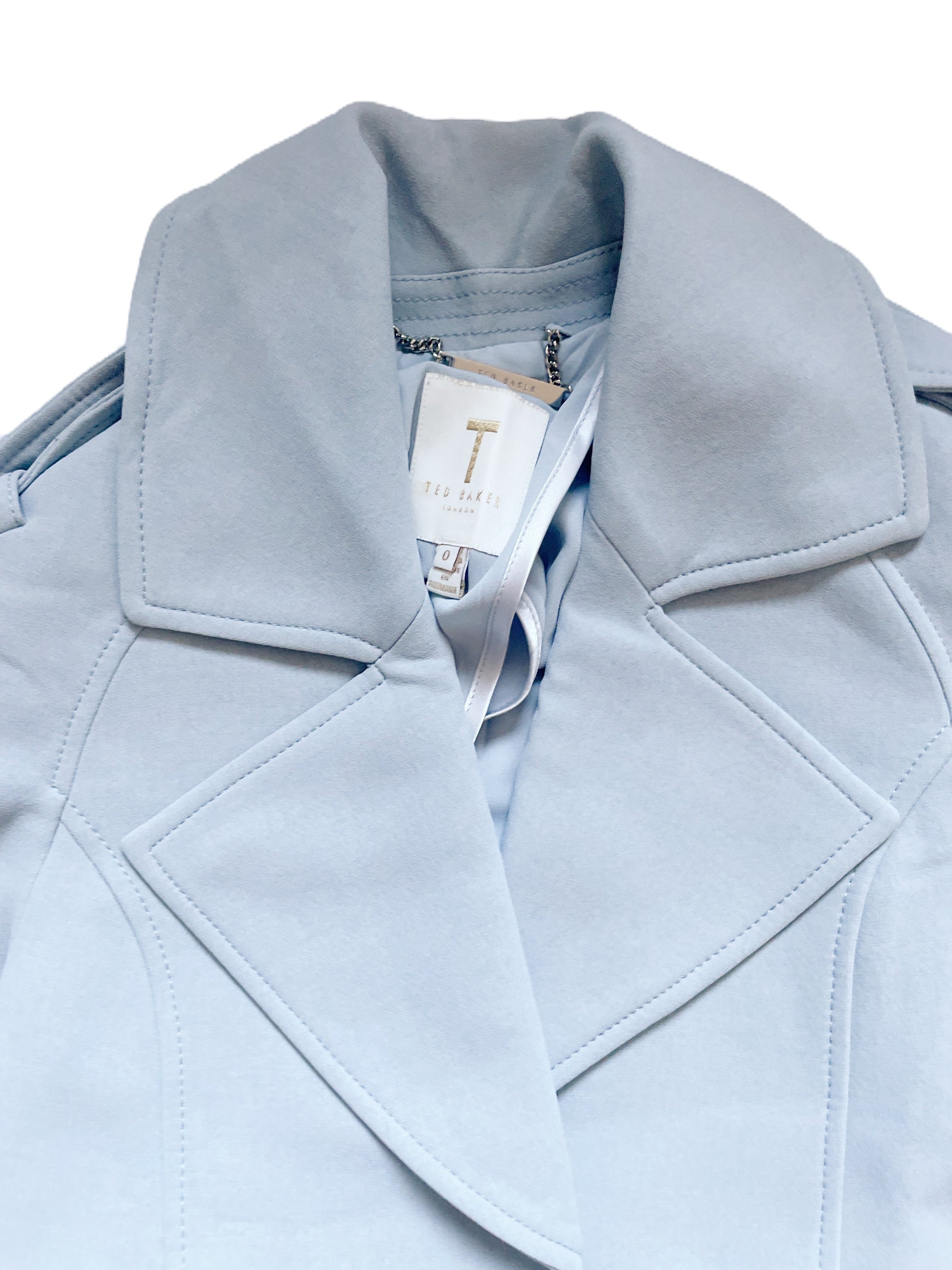 Ted Baker Powder Blue Trench Coat UK6 image 2