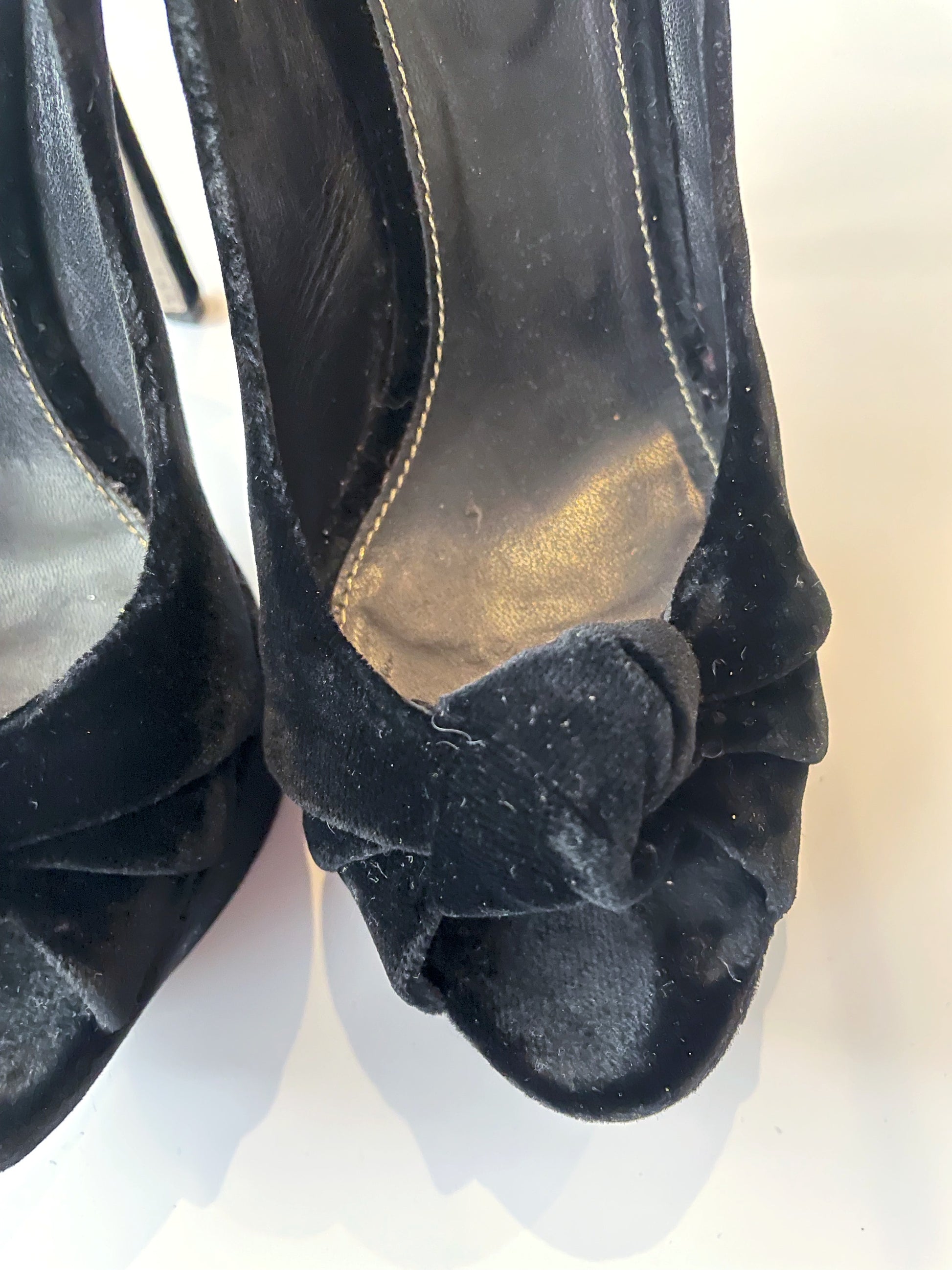 Sergio Rossi Black Velvet Heels UK 5 image 2