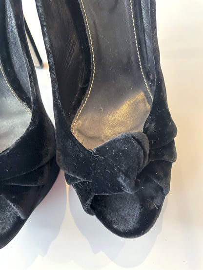 Sergio Rossi Black Velvet Heels UK 5 image 2