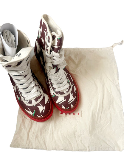 Marni Sail Print Canvas Trainers UK 5 image 1
