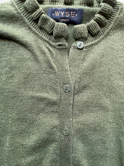 Wyse Green Frill Cardigan S image 2