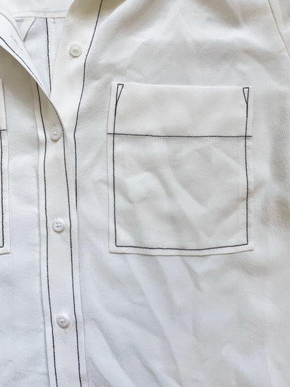 Whistles Silk Cream Blouse UK 10 image 3
