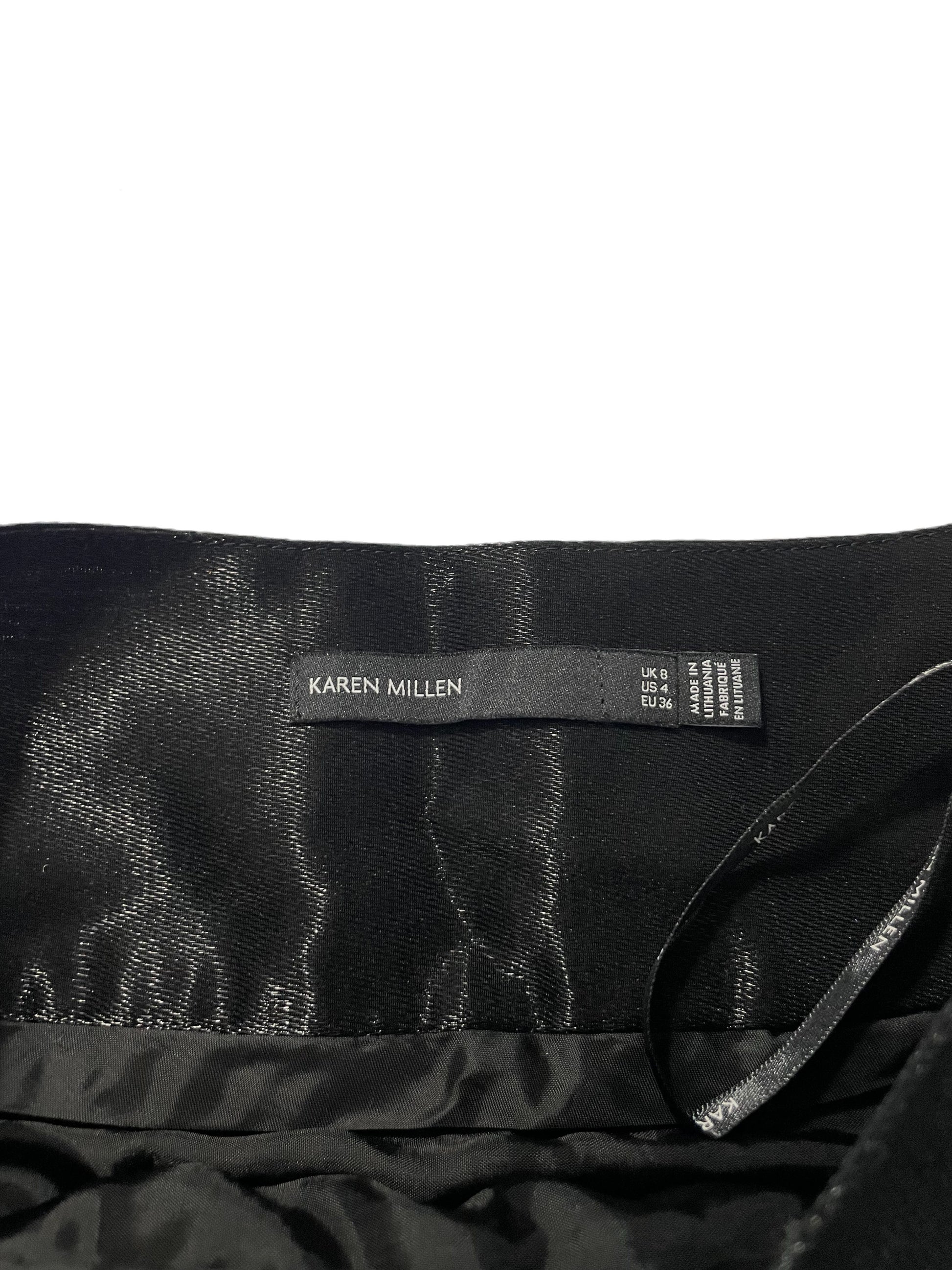 Karen Millen Black Pleat Skirt UK 8 image 2