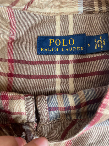 Polo Ralph Lauren Check Brown Blouse UK 10 image 2