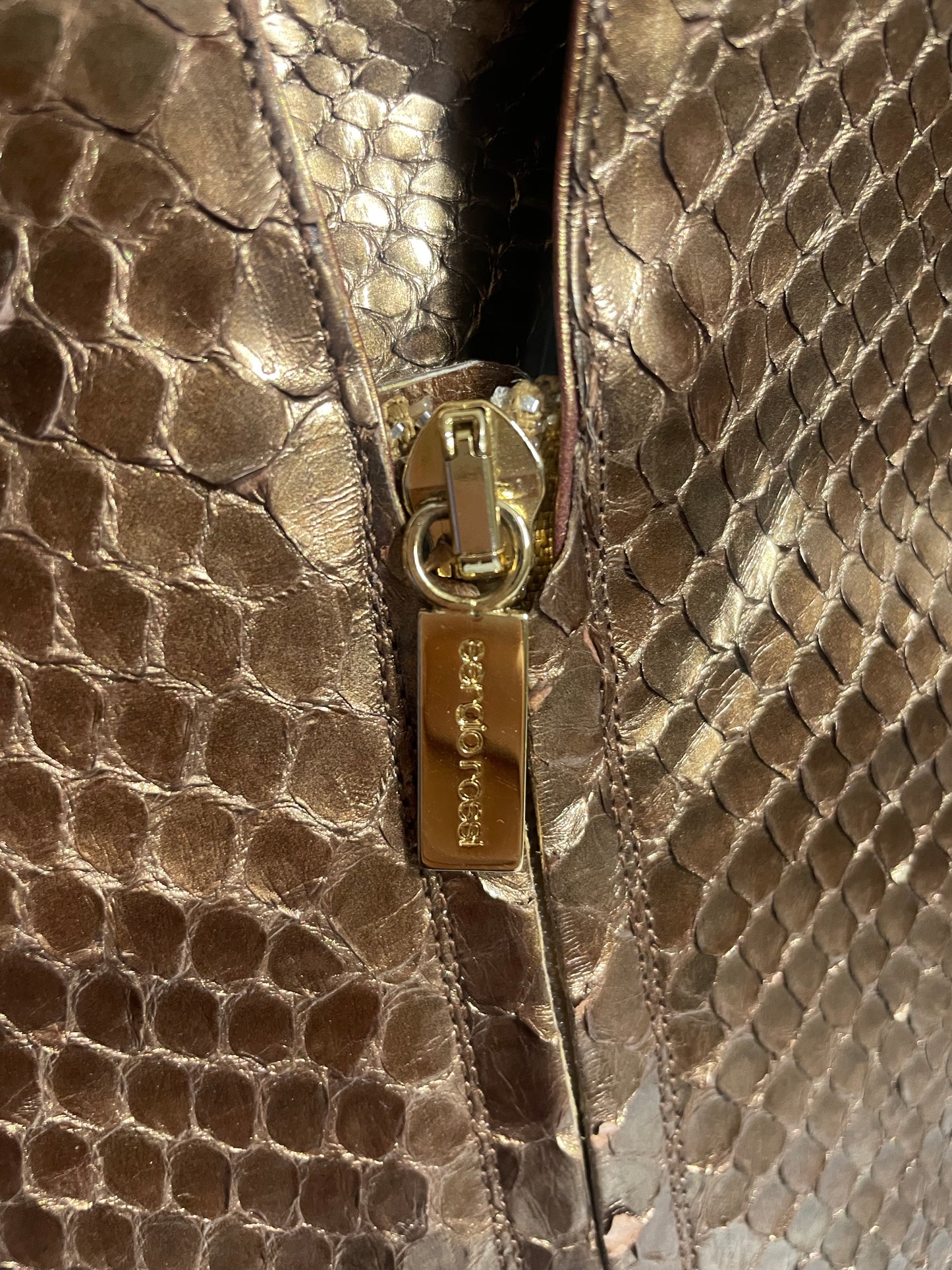 Sergio Rossi Gold Snakeskin Boots UK 4.5 image 2